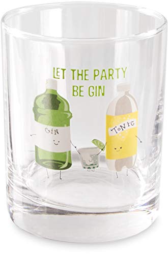 Pavilion Gift Company Pavilion-Let The Party Be Gin-11 oz Low Ball 11 oz Rocks Glass, 1 Count (Pack of 1), Green