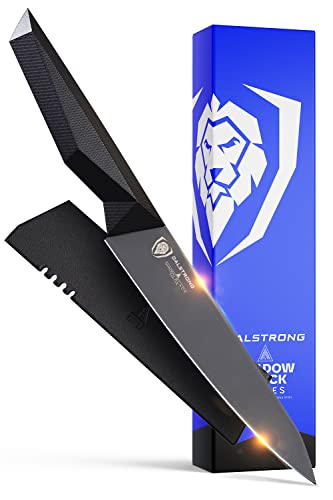 Dalstrong Utility Knife - 5.5" - Shadow Black Series - Black Titanium Nitride Coated - High Carbon - 7CR17MOV-X Vacuum Treated Steel - Sheath - NSF Certified