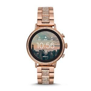 Fossil Women's Gen 4 Venture HR Heart Rate Stainless Steel Touchscreen Smartwatch, Color: Rose Gold (Model: FTW6011)