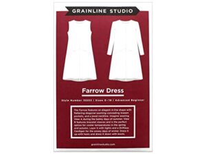 grainline studio farrow dress sizes 0-18 fabric, multi