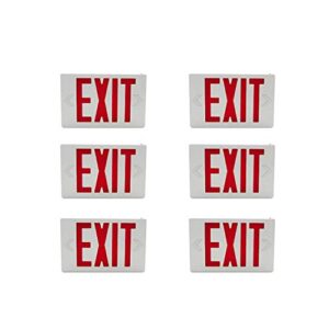 hyd-parts 6 packs exit emergency light led,ul certified - red emergency exit sign light for business, battery backup