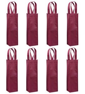 sdootjewelry wine gift bag, single wine bags 24 packs, wine bags for wine bottles gifts, non-woven wine gift bags with handles, dark red