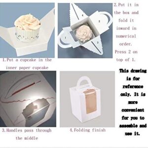 25 Pack Portable Cupcake Boxes Containers With PVC Window Candy Box