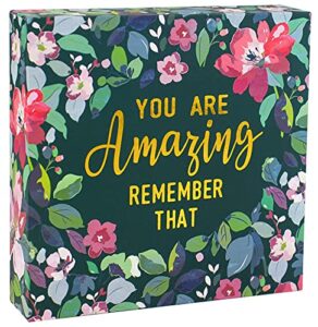 sany dayo home you are amazing remember that 6 x 6 inch colorful wood box signs with inspirational saying for home and office decor