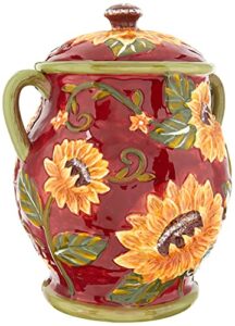 certified international sunset sunflower biscuit jar,one size, multicolored