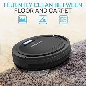 SereneLife Pure Clean Robot Vacuum Cleaner - Upgraded Lithium Battery 90 Min Run Time - Automatic Bot Self Detects Stairs Pet Hair Allergies Friendly Robotic Home Cleaning for Carpet Hardwood Floor