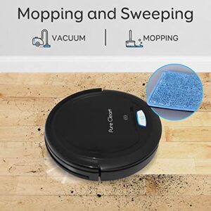 SereneLife Pure Clean Robot Vacuum Cleaner - Upgraded Lithium Battery 90 Min Run Time - Automatic Bot Self Detects Stairs Pet Hair Allergies Friendly Robotic Home Cleaning for Carpet Hardwood Floor