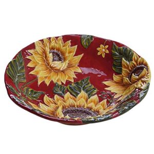certified international sunset sunflower serving bowl, 13",one size, multicolored