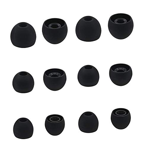 ALXCD Ear Tips for in-Ear Headphone, S/M/L 6 Pair Replacement Earbud Tips, (Black)