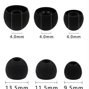 ALXCD Ear Tips for in-Ear Headphone, S/M/L 6 Pair Replacement Earbud Tips, (Black)