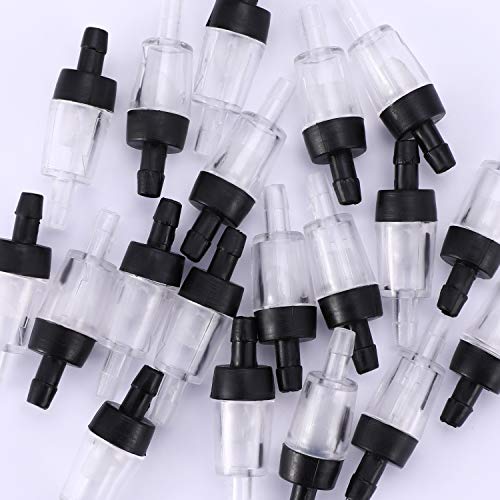 Leinuosen 20 Pack Aquarium Air Pump Check Valves Plastic One Way Non-Return Check Valve Air Pump Accessories for Fish Tank, Black