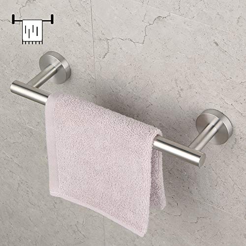GERZ Contemporary 12-Inch Towel Bar Bath Hand Towel Holder Brushed Stainless Steel Wall Mounted Bathroom Organizer Brushed