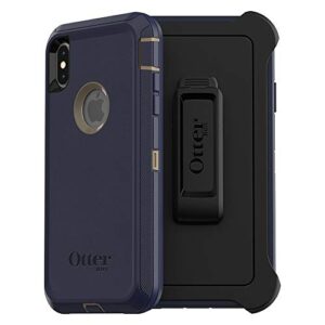 otterbox defender series screenless case case for iphone xs max - retail packaging - dark lake (chinchilla/dress blues)