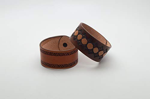 Realeather Medium Natural Veg Tan Leather Bracelet, (Pack of 8)