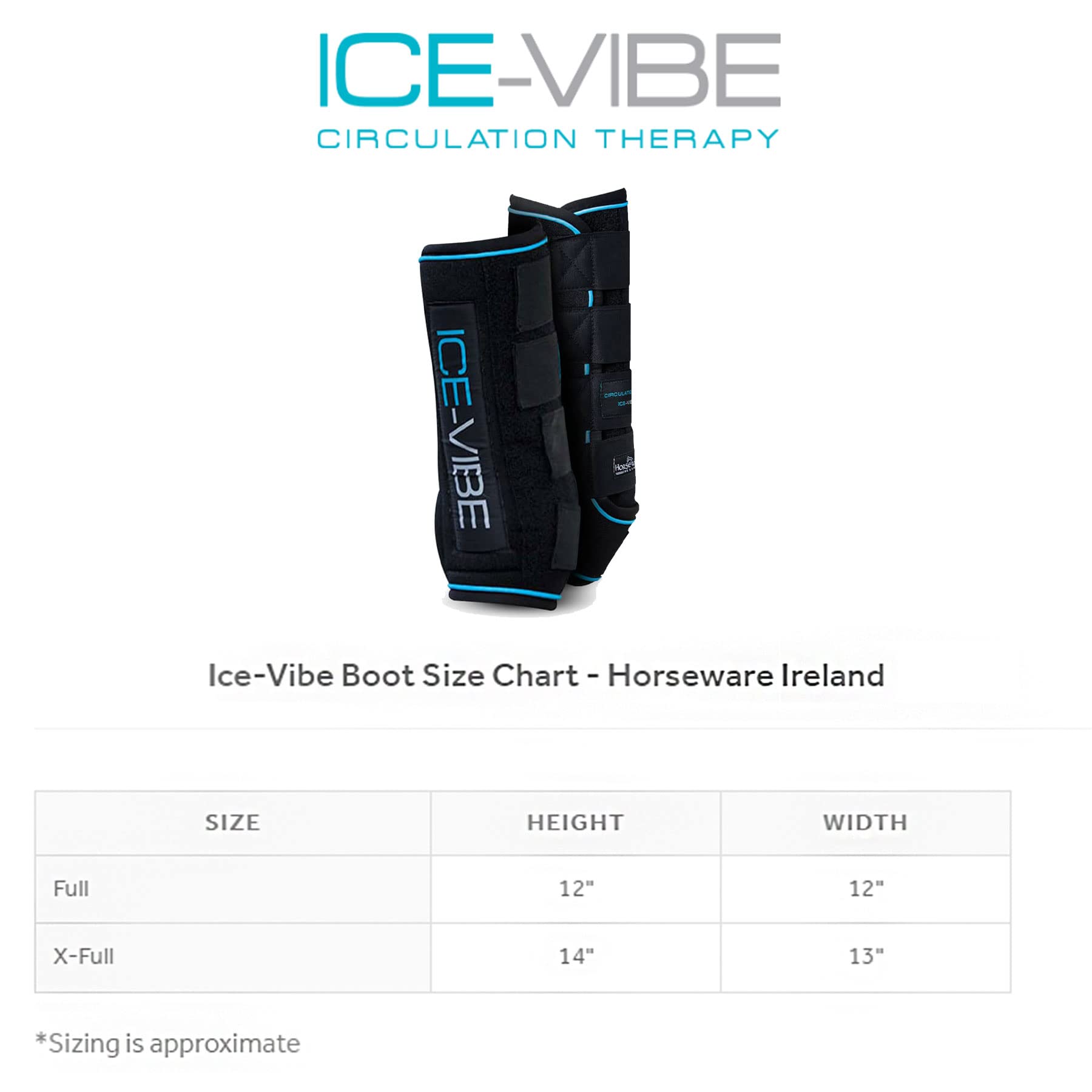 Horseware Ireland Portable Rechargeable Horse Ice-Vibe Boots - Pack of 2, X-Full Size