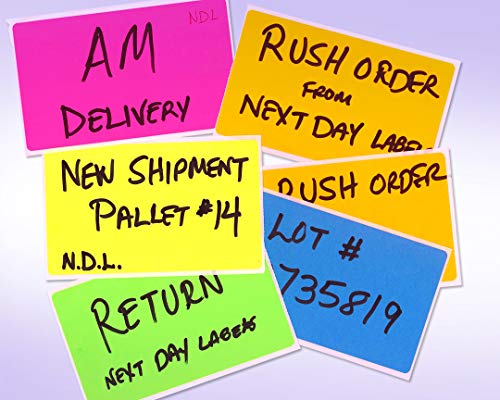 Next Day Labels, 3 X 5 Rectangle Inventory Color Coding Labels, 500 Per Roll (Fluorescent Green)