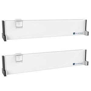 lavish home expandable drawer divider and organizer – set of 2 adjustable household separators for kitchen, dresser, bedroom, bathroom and more