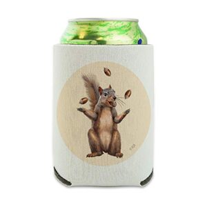 squirrel juggling his nuts crazy funny can cooler - drink sleeve hugger collapsible insulator - beverage insulated holder
