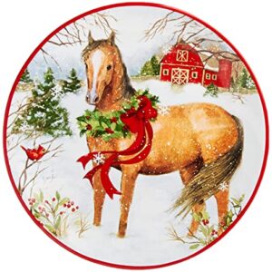 Certified International Christmas on the Farm 2-Tier Server (7" and 9" plate), One Size, Mulicolored,22814