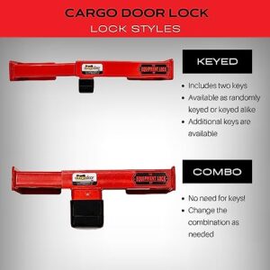 Equipment Lock Cargo Door Lock - Combination - Steel Cargo Door Lock - Truck Accessories and Storage - Maximum Security Door Lock - for Semi Trailer Trucks and Containers - Red (CDL-C)