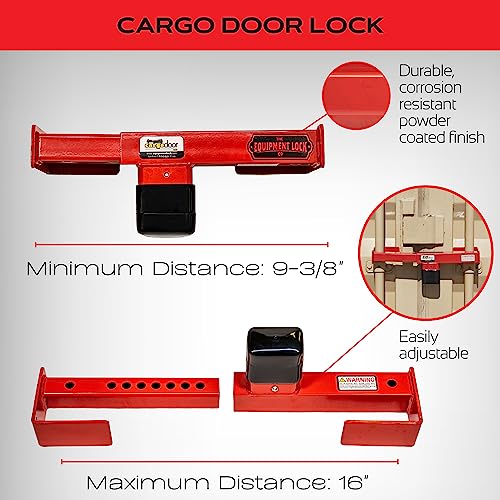 Equipment Lock Cargo Door Lock - Combination - Steel Cargo Door Lock - Truck Accessories and Storage - Maximum Security Door Lock - for Semi Trailer Trucks and Containers - Red (CDL-C)