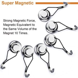 LOVIMAG Swivel Swing Strong Magnetic Hooks, 60LBS Magnetic Hooks Heavy Duty for Cruise, Home, Kitchen, Workplace, Office and Garage, 67.5mm(2.66in) in Length - Pack of 8