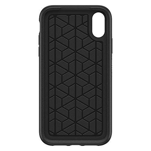 OtterBox iPhone XR Symmetry Series Case - BLACK, ultra-sleek, wireless charging compatible, raised edges protect camera & screen