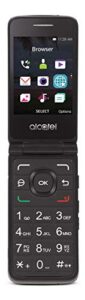 tracfone carrier-locked alcatel myflip 4g prepaid flip phone- black - 4gb - sim card included – cdma