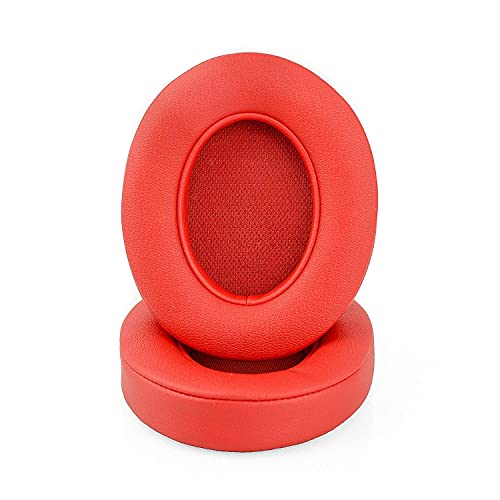 Replacement Ear Pads Ear Cushion Kit Memory Foam Earpads Compatible with Beats Solo 2 Solo 3 Wireless Headphones with Soft Protein Leather (Red)