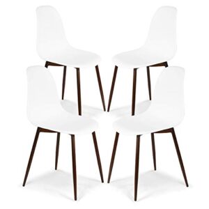 poly and bark landon sculpted dining chair in white (set of 4)