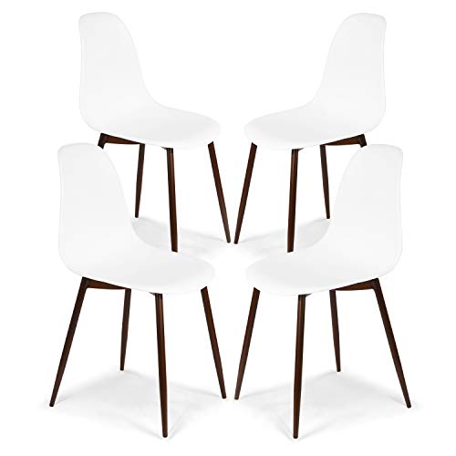 Poly and Bark Landon Sculpted Dining Chair in White (Set of 4)