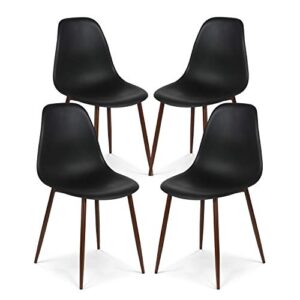 poly and bark landon sculpted dining chair in black (set of 4)