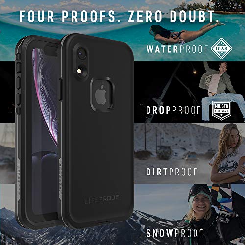 LifeProof FRĒ SERIES Waterproof Case for iPhone Xs (ONLY) - Retail Packaging - ASPHALT (BLACK/DARK GREY)