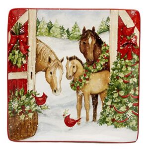certified international christmas on the farm square platter 12.5" servware, serving accessories, one size, multicolored,22805