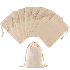 greenmile 24 pieces organic cotton muslin bags 4x6 inch - small bulk muslin bags with drawstring - cloth drawstring bags for diy craft, home decor, spices, tea, gift sachet, soap, candy, party favours