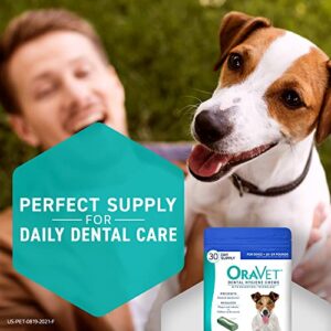 ORAVET Dental Chews for Dogs, Oral Care and Hygiene Chews (Small Dogs, 10-24 lbs.) Blue Pouch, 30 Count