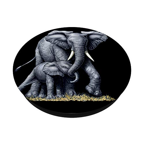 Baby Elephant Mom Elephant Cute White Elephant Love PopSockets PopGrip: Swappable Grip for Phones & Tablets