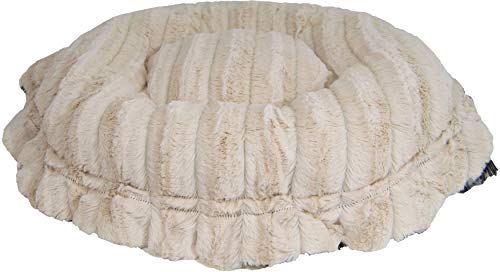 Bessie and Barnie Ultra Plush Natural Beauty/Wolfhound Grey Deluxe Luxury Shag Dog/Pet Lily Pod Bed Machine Washable