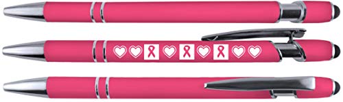 Greeting Pen Breast Cancer Awareness Pens- Soft Touch, 3 Design 6 Pen Set 36082