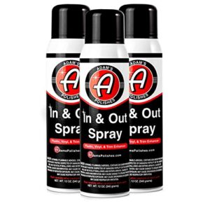 adam's in and out spray, car detail spray, non-foaming, low gloss coating, deep shine for plastic and trim, good for hard to reach areas, watermelon scent (3 pack)