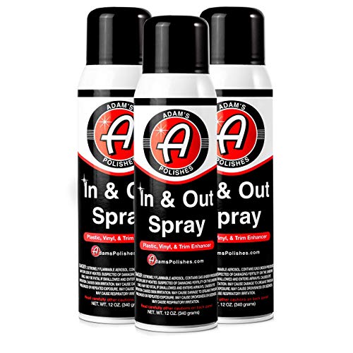 Adam's in and Out Spray, Car Detail Spray, Non-foaming, Low Gloss Coating, Deep Shine for Plastic and Trim, Good for Hard to Reach Areas, Watermelon Scent (3 Pack)