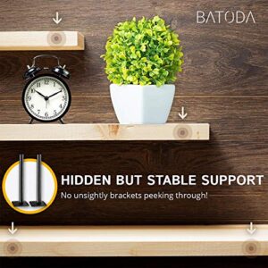 BATODA 6" Floating Shelf Bracket (4 pcs) – Solid Steel Blind Shelf Supports - Hidden Brackets for Floating Wood Shelves - Blind Shelf Support - Shelving Mounting Hardware Included (Pack 4)