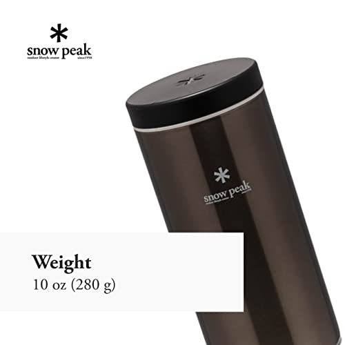 Snow Peak Titanium Kanpai Bottle - Double-Wall Insulated Thermos Water Bottle - Perfect Addition to Camping, Hiking, or Backpacking Gear - Bottle Keeps Drinks Hot or Cold - Dark SIlver - 350 ml