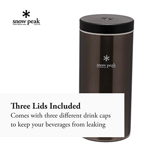 Snow Peak Titanium Kanpai Bottle - Double-Wall Insulated Thermos Water Bottle - Perfect Addition to Camping, Hiking, or Backpacking Gear - Bottle Keeps Drinks Hot or Cold - Dark SIlver - 350 ml