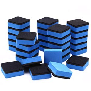 30 pack magnetic whiteboard eraser for school classroom, office, home - buytra dry erase erasers cleaner for dry-erase white board, 1.97 x 1.97", square shape (blue)