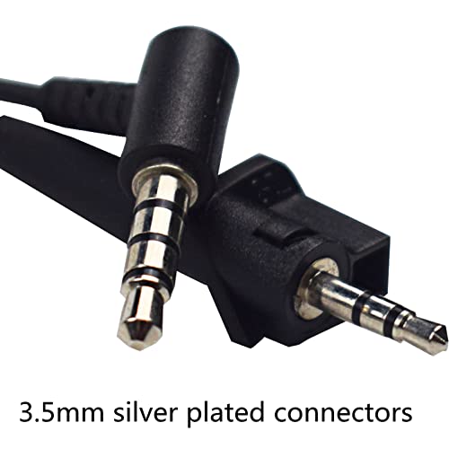 AE2 Cord Replacement AUX Cable Silver Plated Upgrade Audio Lead Compatible with Bose AE2 AE2i AE2w Headphones(Black)