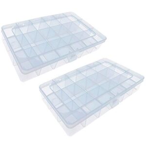 xiaoyztan 2 pcs 18-grid plastic storage cases multifunctional container boxes for small components jewelry sweets medicine (8" x 4.7" x 1.3")