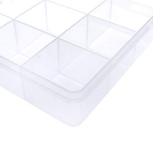 Xiaoyztan 2 Pcs 18-Grid Plastic Storage Cases Multifunctional Container Boxes for Small Components Jewelry Sweets Medicine (8" x 4.7" x 1.3")