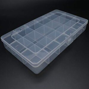 Xiaoyztan 2 Pcs 18-Grid Plastic Storage Cases Multifunctional Container Boxes for Small Components Jewelry Sweets Medicine (8" x 4.7" x 1.3")