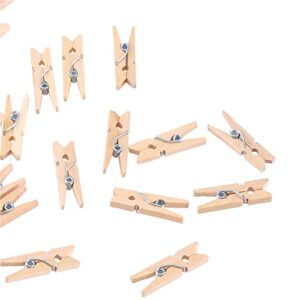 CCINEE 200 Pcs Wooden Craft Clothespins, 1 Inch Bulk Small Sturdy Wood Clips for Hanging Photos Crafts Projects Making